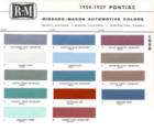 1937 PONTIAC PAINT COLOR SAMPLE CHIPS CARD OEM COLORS items in 