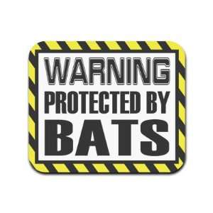   Warning Protected By Bats Mousepad Mouse Pad: Computers & Accessories