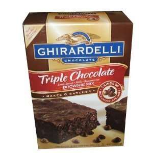 Ghirardelli Triple Chocolate Brownie Mix   40oz Box Makes 2 Batches