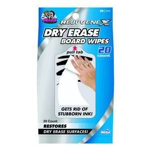  Board Dudes Rejuvenex Dry Erase Wipe White 20 Pk Bp Cleans 
