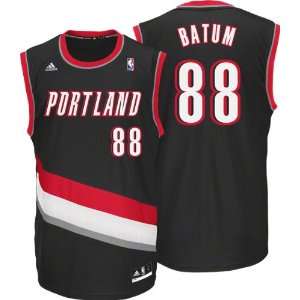  Nicolas Batum Jersey: adidas Black Replica #88 Portland 