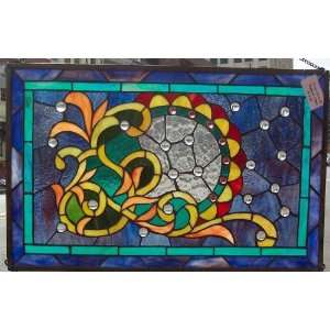  Stained Glass Window Panel 22 X 13 {9120 20}: Home 