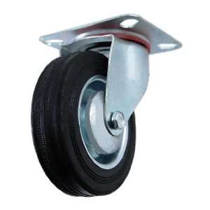  4 Swivel Plate Caster   Rubber Wheel on Steel Rim