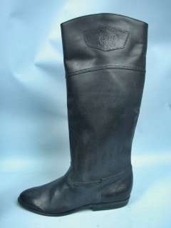 Catleia Black Leather Riding Boots Size 8M From Brazil  