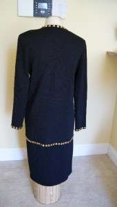 NEIMAN MARCUS DON SAYRES FOR WELLMORE STUDS KNIT JACKET SKIRT SUIT 14 