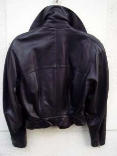 AZZEDINE ALAIA 80s Motorcycle Black Leather Jacket S  