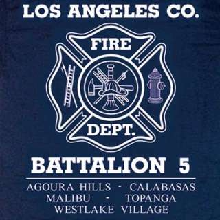 Los Angeles County Fire Dept. Battalion 5 T shirt L  