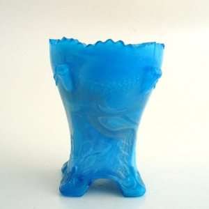 Boyds Glass COLONIAL DRAPE Opaque Blue Toothpick Holder:  