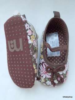 Brown Floral print Baby Girl Mary Janes Shoes(6 12M)  
