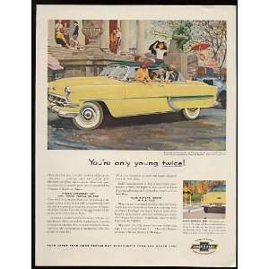  1954 Yellow Chevy Bel Air Sport Coupe Print Ad (10944 