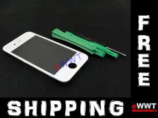 FREE SHIP for iPhone 4 4G * Original Cover Top Glass w/ Frame White 