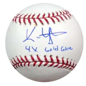  Kenny Lofton Autographed MLB Baseball 4X Gold Glove PSA 