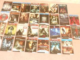 LOT 30 MOVIE DISPLAY BACKER CARDS, SCARY, HORROR, they are NOT DVDS 
