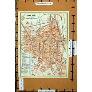   : Map 1885 Belgium Holland Street Plan Town Gand Gent: Home & Kitchen