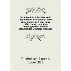   ¤uternden ZusÃ¤tzen versehen Lorenz, 1806 1883 Diefenbach Books