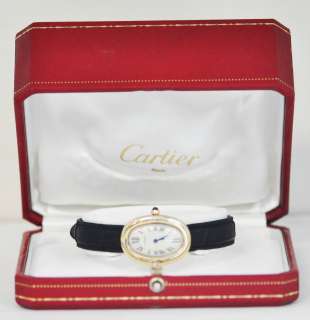 Ladies Cartier Baignoire 18K Solid Gold W/R 1952 1 w/ Box Original 
