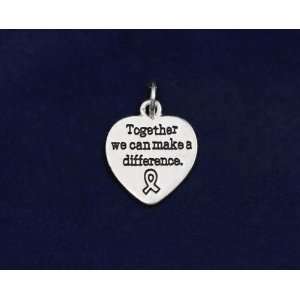 Together We can Make a Difference Charm Cancer Support Awareness Brand 