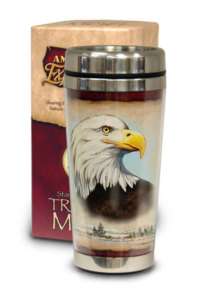 STAINLESS STEEL HOT/COLD BALD EAGLE~TRAVEL MUG~NEW  