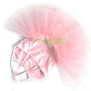 Girls Ballet Costume Tutu Skirt Kids Party Leotards Dance Dress Pink 