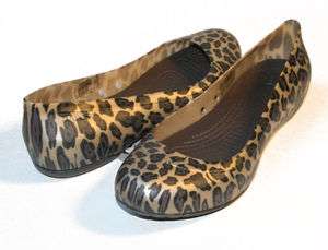 Crocs Carlisa Flat Leopard Gold / Espresso US Women 4 5 6 7 8 9 10 11 