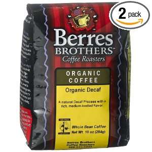 Berres Brothers Coffee Roasters Organic Decaf Coffee, Whole Bean, 10 