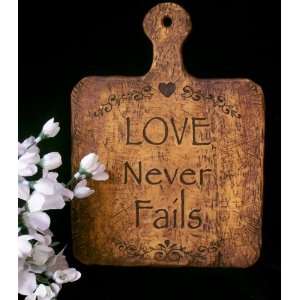  Kitchen Bread Board `Love Never Fails`: Home & Kitchen