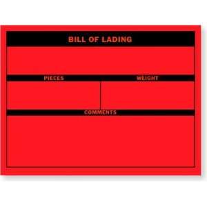  Bill of Lading (red) Fluorescent Paper (in rolls), 4 x 3 