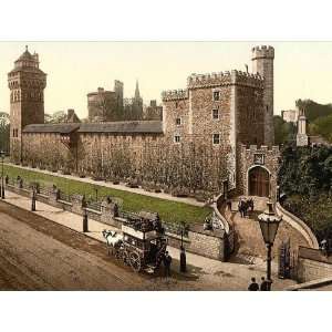  Vintage Travel Poster   From the southeast Cardiff Castle 