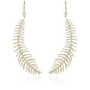   Cut Diamond Top with 14k Gold Large Diamond Quill Earrings: Jewelry