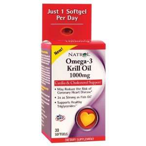 Natrol   Omega 3 Krill Oil, 1000 mg, 30 softgels Health 
