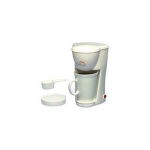 Cafe Uno Single Cup White Coffee Maker w/ Ceramic Mug:  