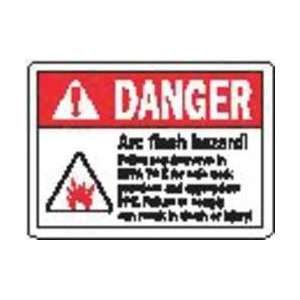 Label,danger Arc flash 4x6,pk5   BRADY:  Industrial 