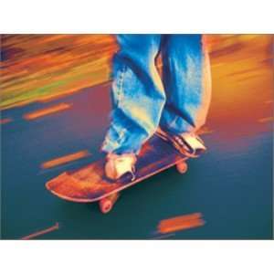  Skate Boarder I 18x24, Framed Canvas: Home & Kitchen