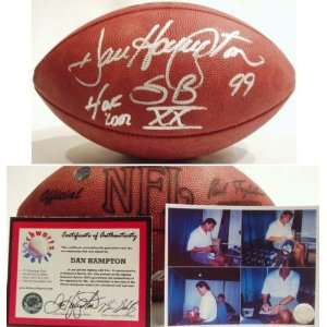  Dan Hampton Signed NFL Football w/HOF2002 & SBXX: Sports 