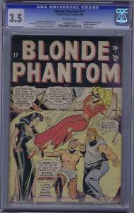 Blonde Phantom#17 Timely 1948 CGC3.5 Sub Mariner/Namora  