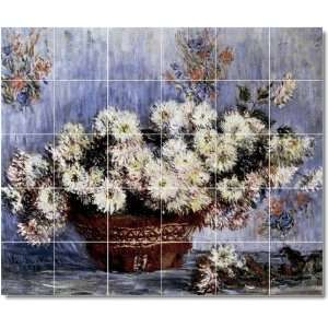   Monet Flowers Backsplash Tile Mural 2  60x72 using (30) 12x12 tiles