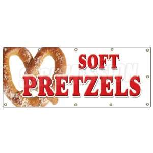 48x120 SOFT PRETZELS BANNER SIGN pretzel stand cart 