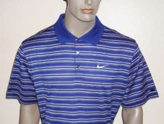 433) XL 2011 Nike Tiger Woods Merc Strp Tour Golf Polo Shirt  