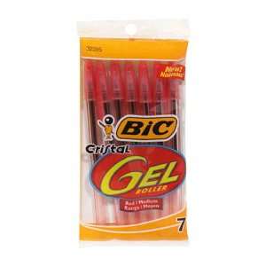  BIC Cristal Gel .8mm Pen   Red, Twelve   84 Pens: Office 