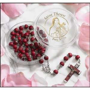  Saint Teresa/Theresa Rose Scented Rosary with Case, Holy 