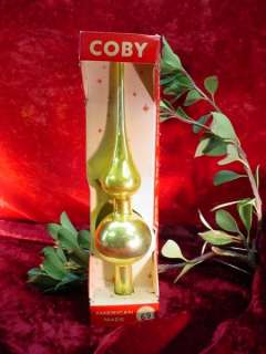   Vintage 10 COBY CHRISTMAS TREE TOPPER Ornament MERCURY GLASS Antique