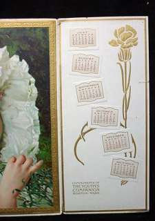   Magazine Calendar 1905 Advertising Litho Beauty in White &Roses  