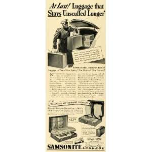 1939 Ad Samsonite Streamlite Luggage Travel Cases Suitcase 