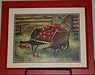 Framed 8x10 Marilyn Rea Old Wagon of Apples Country Fol