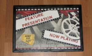 MEDIA ROOM THEATER NOW PLAYING FRAMED WALL DECOR 9 X 16  