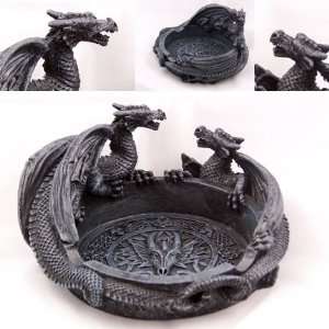  Dueling Gothic Dragons over King Dragon Ashtray 