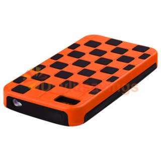   Checker Hybrid Case Cover+PRIVACY LCD FILTER Film for iPhone 4 G 4S