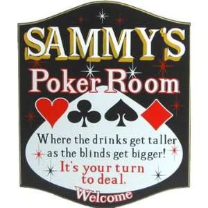  Personalized Wood Sign   POKER ROOM DRINKS GET TALLER 