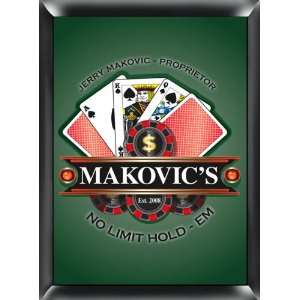  Personalized Texas Hold Em Pub Sign: Home & Kitchen
