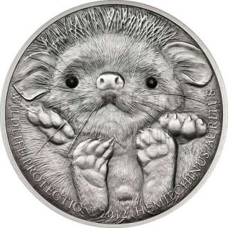LONG EARED HEDGEHOG Wildlife Protection Silver Coin 500 Togrog 